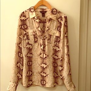 Silk python pattern utility shirt.